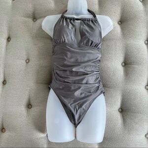 Cupshe Silver Sage 1pc Swimsuit Halter Neck M
